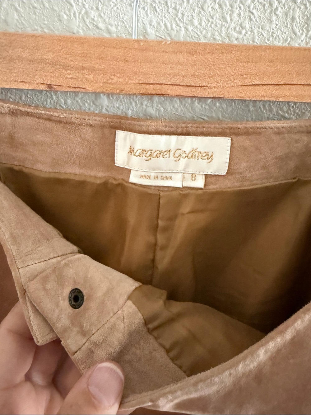 Women's Tan Suede Embroidered Jeans - Picture 11 of 13